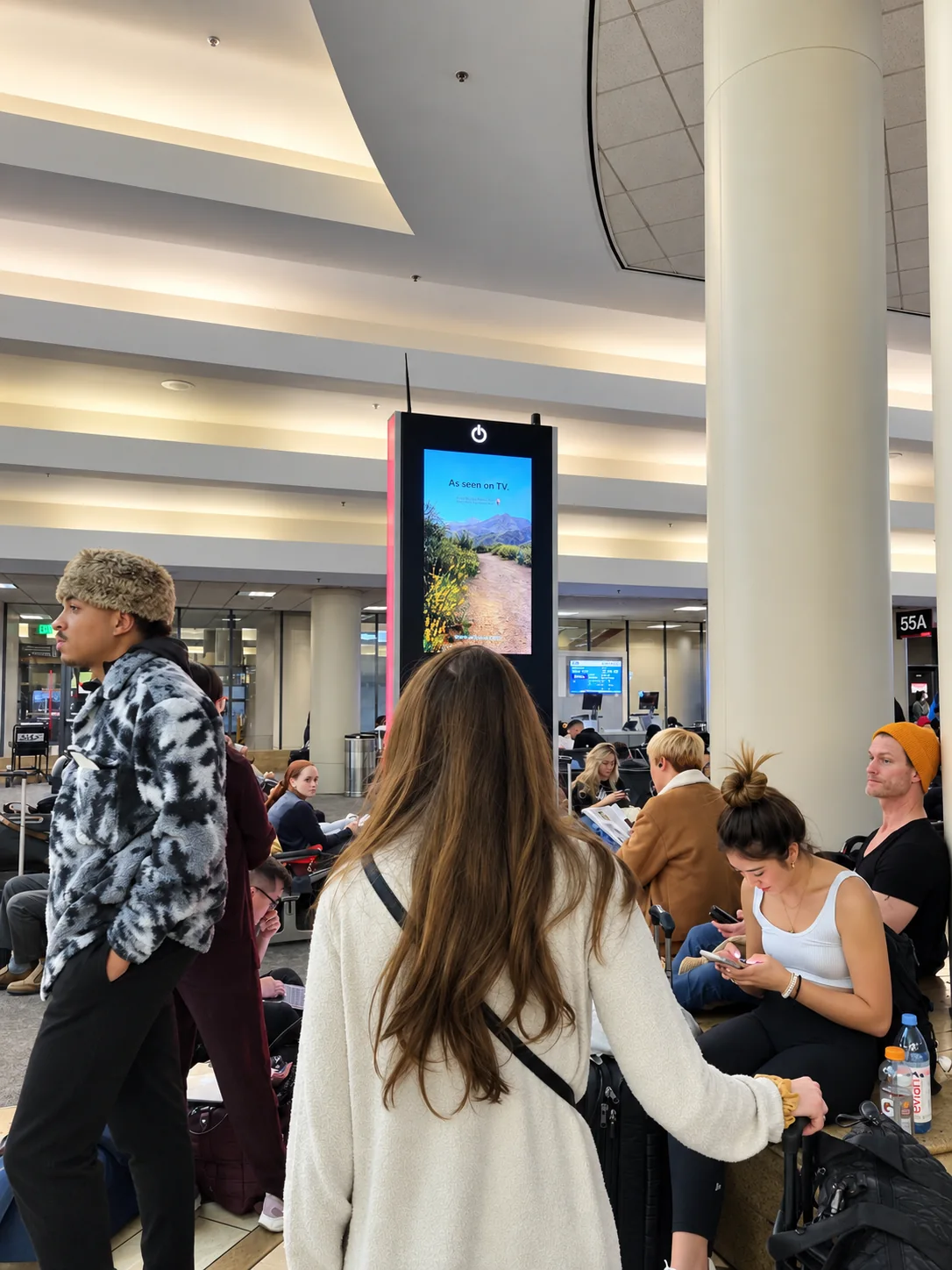 Example of digital charging stations network in an airport terminal