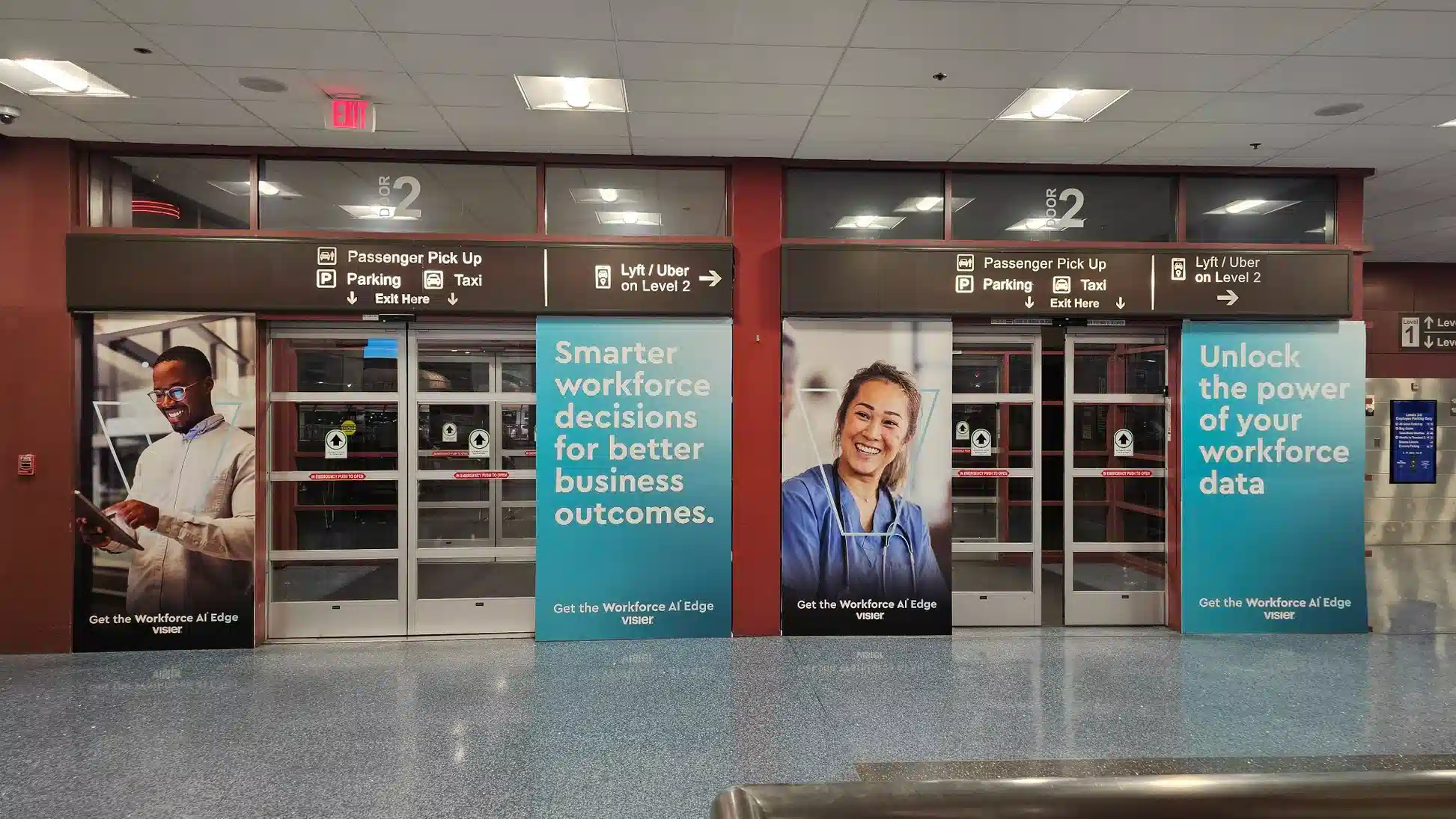 Visier exit sponsorship package at passenger pickup