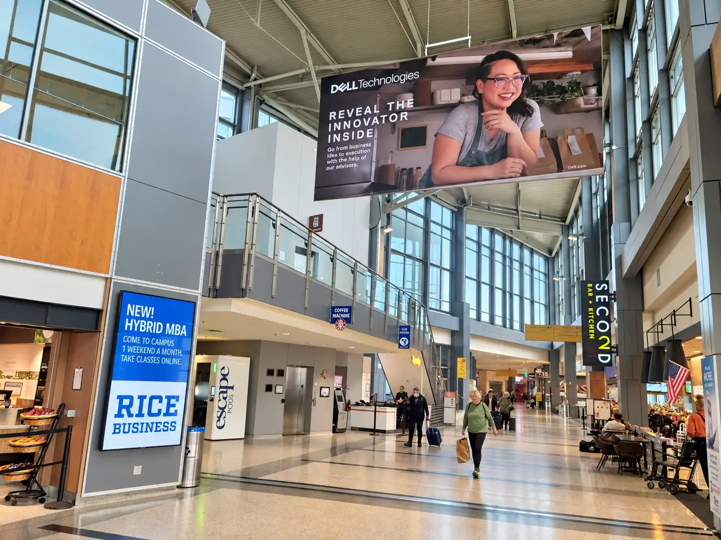 Dell Technologies overhead digital banner