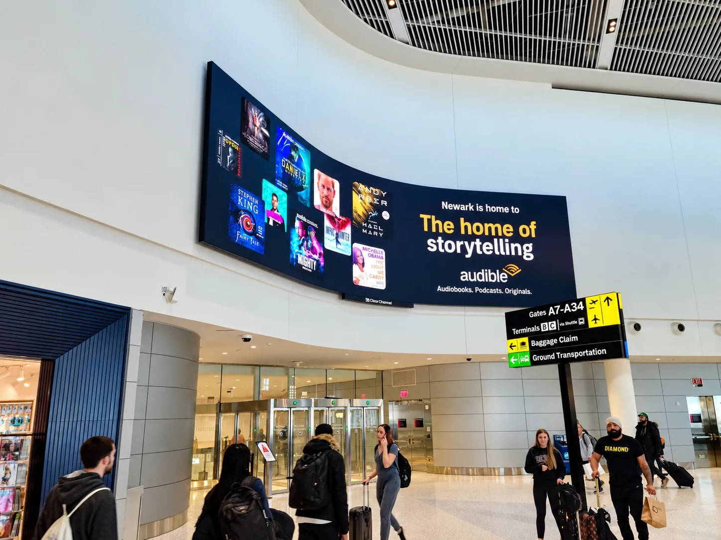 Audible overhead digital screen
