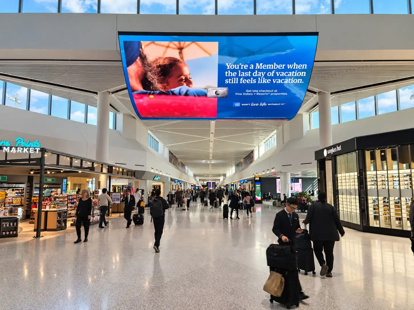 American Express hanging digital spectacular