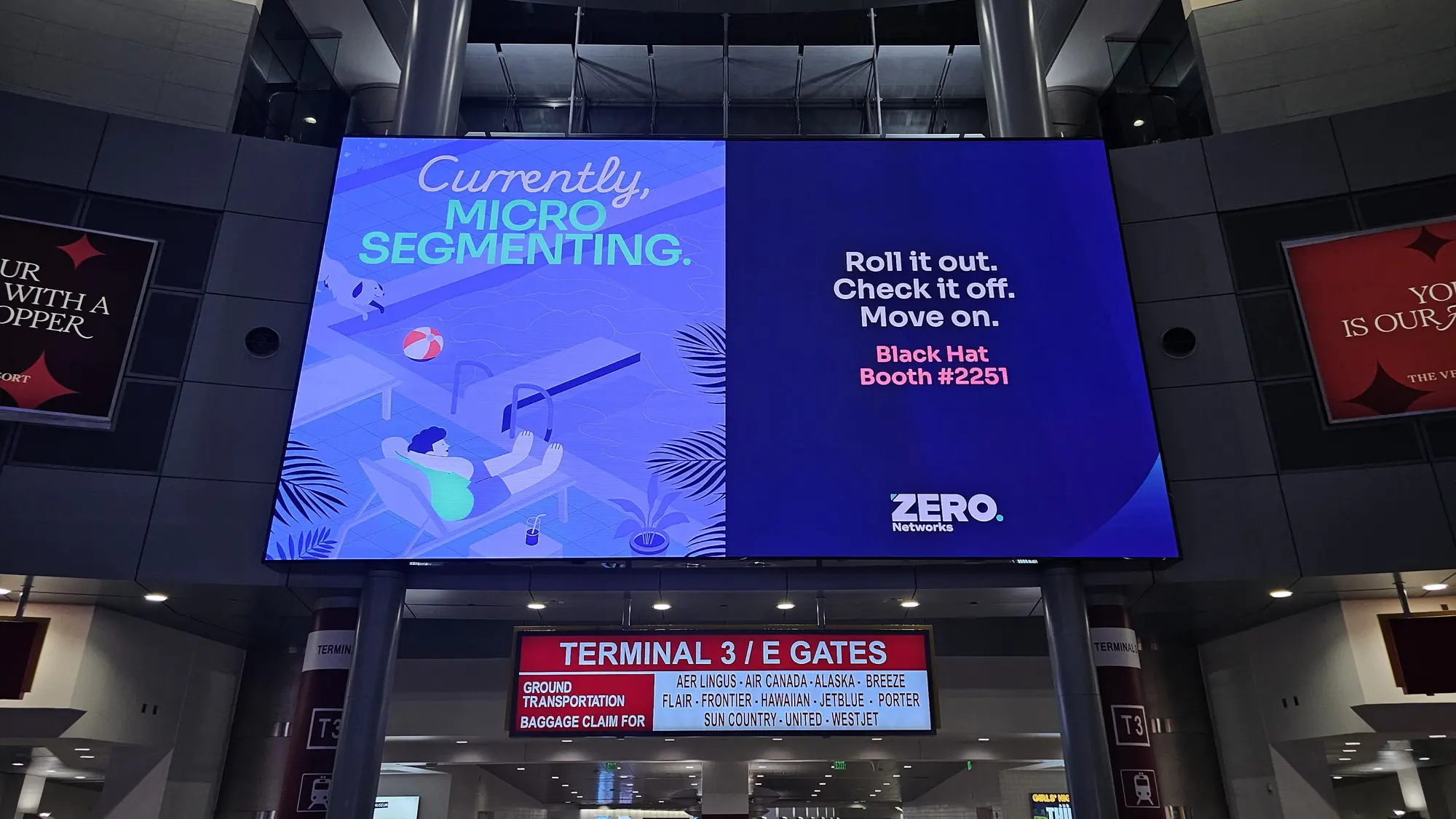 Rotunda digital network at Terminal 3 / E Gates at LAS